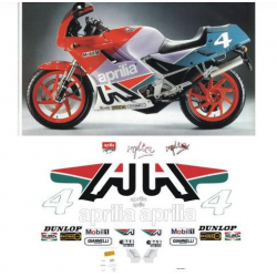 Kit adhésifs Aprilia AF1 125 Sintesi - 1989 - N4 De Radigues Replica ADH_APR.AF1.125-SINT-RADIGUES-89 CLUBPARTS