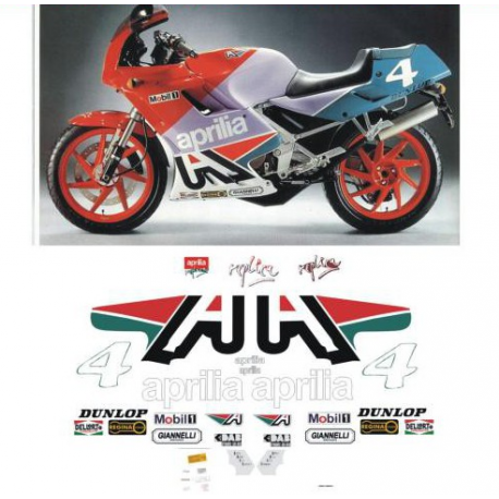 Kit adhésifs Aprilia AF1 125 Sintesi - 1989 - N4 De Radigues Replica ADH_APR.AF1.125-SINT-RADIGUES-89 CLUBPARTS