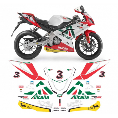 Kit adhésifs Aprilia RS 50 - 2010 - Biaggi Alitalia Sbk Replica ADH_APR.RS50-ALITALIA/10 CLUBPARTS
