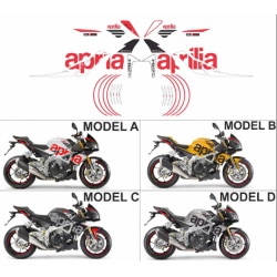 Kit adhésifs Aprilia Tuono 1000 V4 - 2011/2014 - Replica ADH_APR.TUONO.1000-V4-11.REPLICA CLUBPARTS