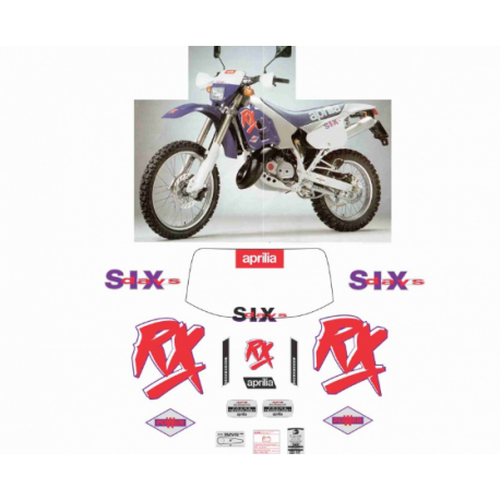 Kit adhésifs Aprilia RX 125 1991 SIX DAYS DEC000002370 DECALMOTO
