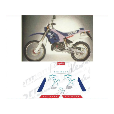 Kit adhésifs Aprilia RX 125 1990 SIX DAYS DEC00000237 DECALMOTO
