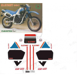 Kit adhésifs Cagiva ELEFANT 350 DAKAR - 1986 D02062 CLUBPARTS