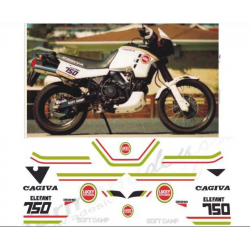 Kit adhésifs Cagiva Elefant 750 - 1987 - Lucky Explorer simple phare ADH_CAG.ELEF750-LUCKY/87 CLUBPARTS