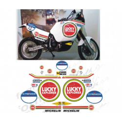 Kit adhésifs Cagiva Elefant 750 - 1990 - Dakar Orioli Lucky Explorer Replica ADH_CAG.ELEF.750-90.DAKAR-ORI-LE CLUBPARTS