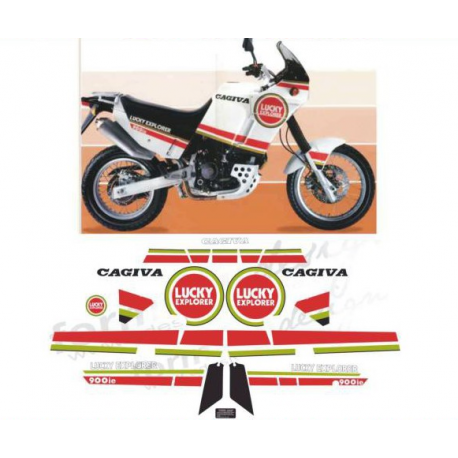 Kit adhésifs Cagiva Elefant 900 I.E. - 1990 - Lucky Explorer ADH_CAG.ELEF900IE-LUCKY/90 CLUBPARTS