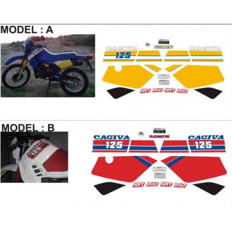 Kit adhésifs Cagiva ELEFANT RE 125 - 1988 ADH_CAG.ELEF.125-RE-88 CLUBPARTS