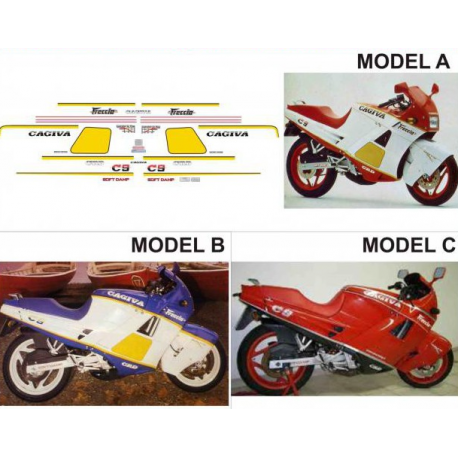 Kit adhésifs Cagiva 125 Freccia C9 - 1987 ADH_CAG.FRECCIA125-C9/87 CLUBPARTS