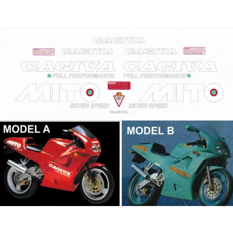 Kit adhésifs Cagiva 125 MITO - 1990 D02084 CLUBPARTS