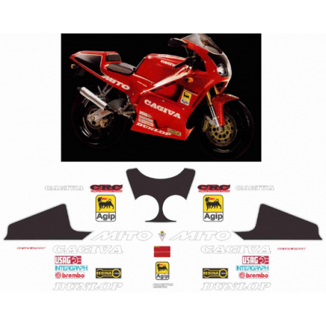 Kit adhésifs Cagiva 125 Mito - 1993 ADH_CAG.MITO.125/93 CLUBPARTS