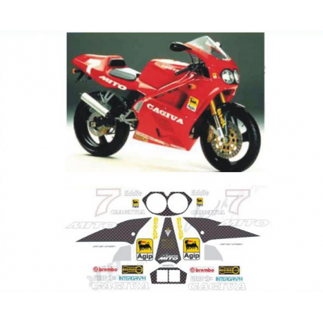 Kit adhésifs Cagiva 125 MITO - EDDIE LAWSON - 1993 D020880 CLUBPARTS