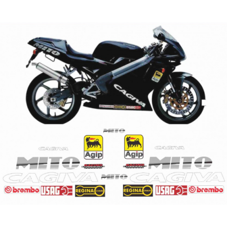 Kit adhésifs Cagiva 125 Mito EV - NERA - 1999/2003 ADH_CAG.MITO125-EV99 CLUBPARTS