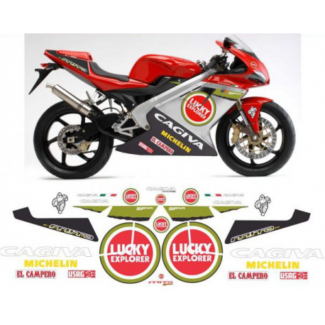 Kit adhésifs Cagiva 125 Mito - SP525 - Lucky Explorer ADH_CAG.MITO125-SP525-LUCKY/93 CLUBPARTS