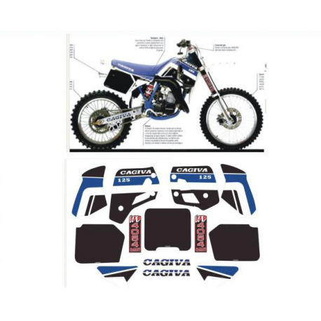 Kit adhésifs Cagiva WMX 125 - 1989 D02100 CLUBPARTS