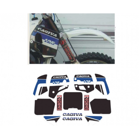 Kit adhésifs Cagiva WMX 125 U.E. - 1989  D02075 CLUBPARTS