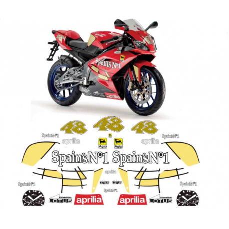 Kit adhésifs Aprilia RS 125 - 2007 - Replica Spains N1 48 DEC000001882 DECALMOTO