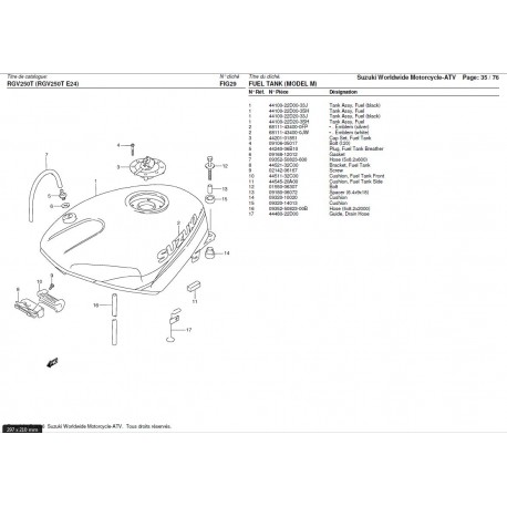 Entretoise de réservoir - Pièce d'origine Suzuki - Suzuki RGV 250 - SUZUKI OEM 09180-06271-000 SUZUKI OEM