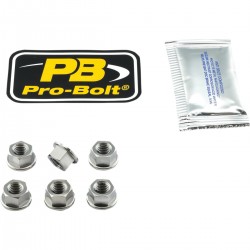 Pack de 6 écrous de couronne TITANE - 8 X 1.25 MM - Aprilia RS 250 Mk1 & Mk2- PRO-BOLT PBO_TI6SPN8 PRO-BOLT