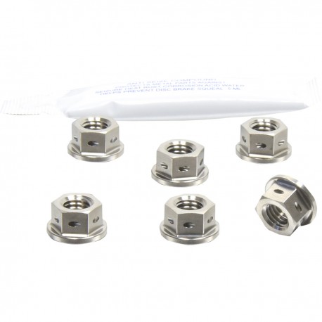 Pack de 6 écrous de couronne TITANE - 8 X 1.25 MM - Aprilia RS 250 Mk1 & Mk2- PRO-BOLT PBO_TI6SPN8 PRO-BOLT