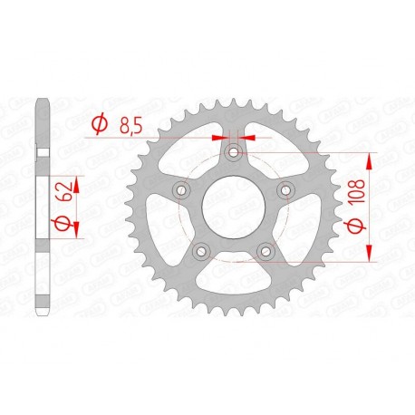 Couronne de transmission Acier 44203 - pas 520 - AFAM 44203 AFAM