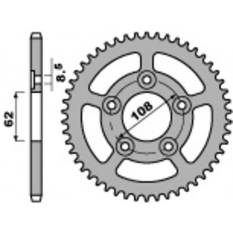 Couronne de transmission Acier 714 - pas 520 - PBR 714 PBR