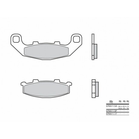 Plaquettes de frein arrière ROUTE - Carbone/Céramique - BREMBO  07KA1117 BREMBO s.p.a.