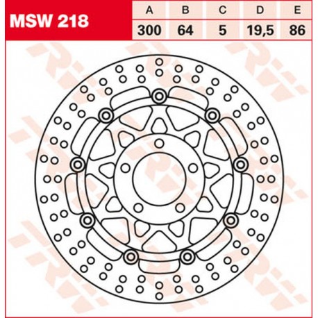 Disque de frein Avant - Rond / Flottant - 300 mm - TRW TRW_MSW218 TRW