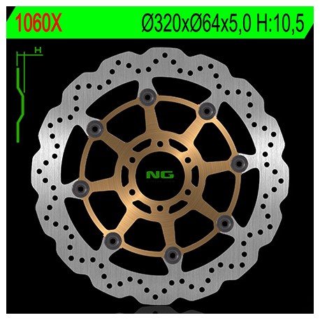 Disque de frein Avant - Wave / Flottant - 320 mm - NG NG.1060X NG Brake Disc