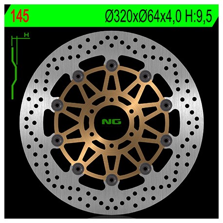 Disque de frein Avant - Rond / Flottant - 320 mm - NG NG.145 NG Brake Disc