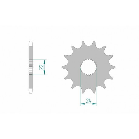 Pignon de sortie de boite 520 - Acier 27500 - AFAM AFM_27500 AFAM