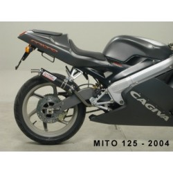 Ligne d'échappement avec Silencieux CARBONE pour Cagiva MITO 125 - GIANNELLI PACK-53606HF+53608HF GIANNELLI