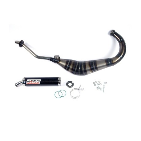 Ligne d'échappement avec Silencieux CARBONE pour Cagiva MITO 125 - GIANNELLI PACK-53606HF+53608HF GIANNELLI