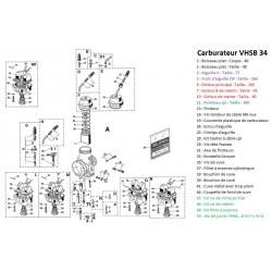 Carburateur VHSB 34 LD - Aprilia 125 - DELLORTO DEL_09784 DELL'ORTO
