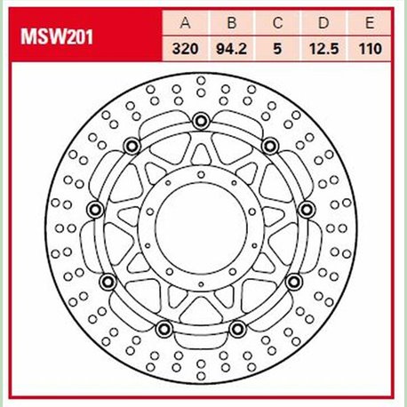 Disque de frein Avant - Rond / Flottant - 320 mm pour Honda VFR 1200 F/FD - TRW