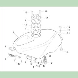 Cuve de réservoir plastique Aprilia RS 250 origine - APRILIA OEM APR_AP8102535 Aprilia OEM