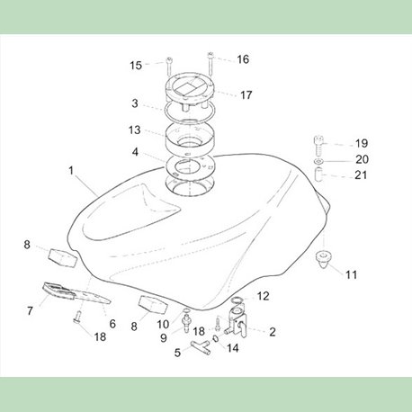 Cuve de réservoir plastique Aprilia RS 250 origine - APRILIA OEM APR_AP8102535 Aprilia OEM