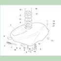 Cuve de réservoir plastique Aprilia RS 250 origine - APRILIA OEM APR_AP8102535 Aprilia OEM