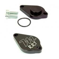 Platine de suppression de pompe à huile pour Aprilia 125 - Rotax 122/123 - Aluminium taillé masse - Anodisation Noire - MOTO ...
