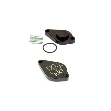 Platine de suppression de pompe à huile pour Aprilia 125 - Rotax 122/123 - Aluminium taillé masse - Anodisation Noire - MOTO ...