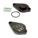 Platine de suppression de pompe à huile pour Aprilia 125 - Rotax 122/123 - Aluminium taillé masse - Anodisation Noire - MOTO ...