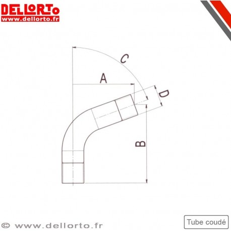 Kit tube passe-câble à 90° pour PHBE, PHBG, PHBH, PHBL, PHF, PHM, PHSB, SHA, VHSA et VHSB - DELLORTO DEL_53036_00 DELL'ORTO