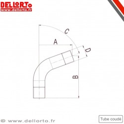 Kit tube passe-câble à 70° pour PHBE, PHBG, PHBH, PHBL, PHF, PHM, PHSB, SHA, VHSA et VHSB - DELLORTO DEL_53037_00 DELL'ORTO