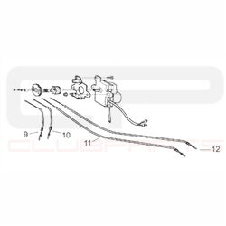 Câble de commande de valve d'échappement - Cylindre arrière (ouverture) pour Aprilia RS 250 - APRILIA OEM APR_AP8114303 APRIL...