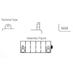 Batterie conventionnelle avec Pack Acide - YB9-B - YUASA YUA_YB9-B-ACID YUASA