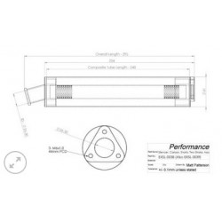 Silencieux Racing "Version courte" en Carbone avec embout inox pour 2 temps - TYGA TYG_EXSL-0065 TYGA