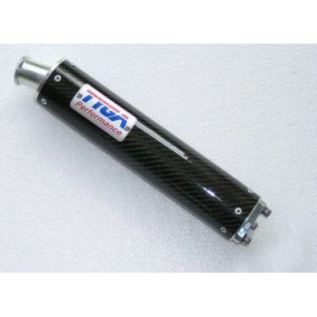 Silencieux Racing "Version courte" en Carbone avec embout inox pour 2 temps - TYGA TYG_EXSL-0065 TYGA