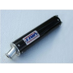 Silencieux Racing "Version courte" en Carbone avec embout inox pour 2 temps - TYGA TYG_EXSL-0065 TYGA