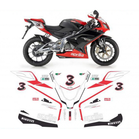Kit adhésifs Aprilia RS 125 - 2010 - Biaggi Replica ADH_APR.RS125-BIAGGI/10 CLUBPARTS